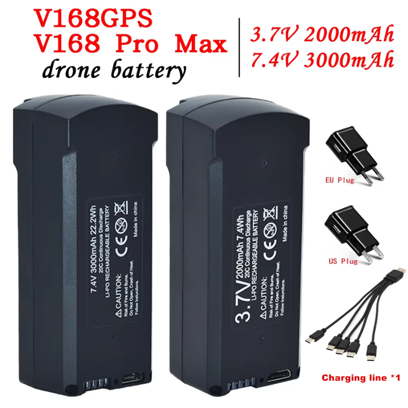 Drone Battery Lipo - GPS V198 7.4V 3000mAh 배터리 RC